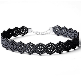 Choker AŻUROWY - CZERŃ N318CZ