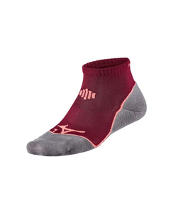 Mizuno DryLite Comford Mid | BORDOWO-SZARE - wygodne  skarpety do biegania J2GX6A35Z-59