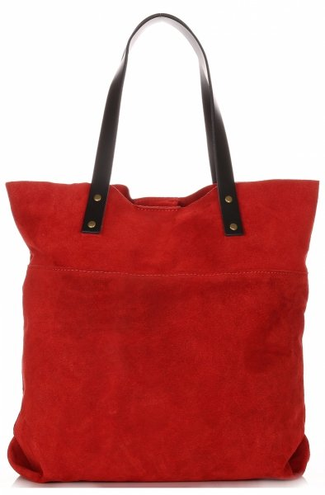 Torebki Skórzane Shopper Bag Włoskiej Marki VITTORIA GOTTI Czerwone