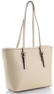 Eleganckie i Klasyczne Włoskie Torebki Skórzane marki Genuine Leather Beżowe (kolory)