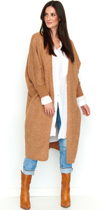 Długi kardigan NUMINOU NU_S61 - Camel