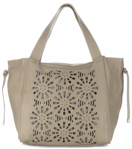 Ażurowe Torebki Skórzane ShopperBag firmy GENUINE LEATHER Ziemiste