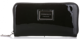 Elegancki Portfel Damski Diana&Co Firenze Lakier Czarny (kolory)