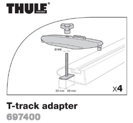 Thule Adap.(łeb śruby 20x20mm) do belek z rowkiem - do mocowń Thule Power:Grip/Fast/Click