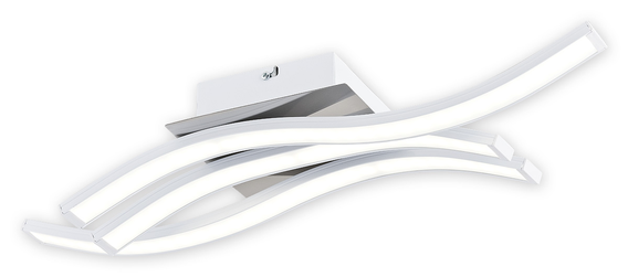 Linea LED plafon krótki 3 pł. biały + chrom