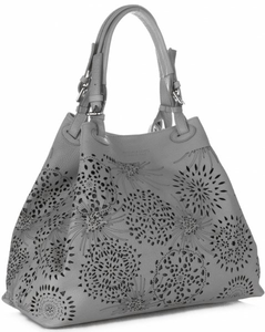 Torebki Skórzane typu ShopperBag renomowanej firmy VITTORIA GOTTI Szare