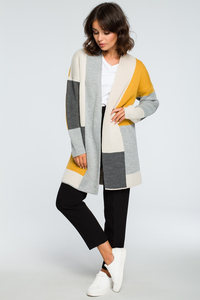 Geometryczny sweter kardigan bk011