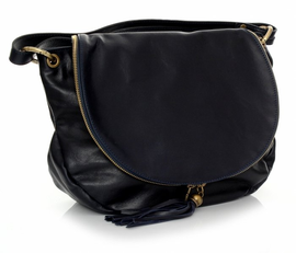 Włoska Listonoszka miękka skóra nat. Wysokiej jakości z kolekcji Genuine Leather granatowa