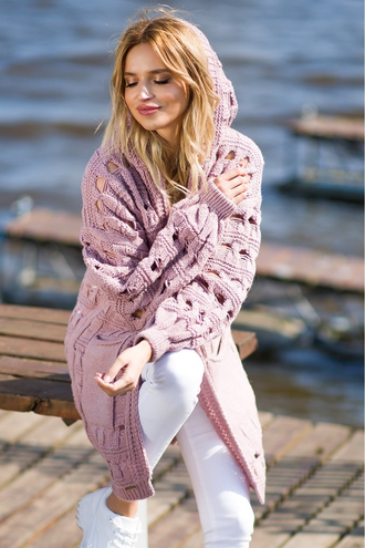 Sweter kardigan ażurek fb701