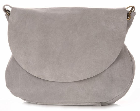 Torebki Skórzane Listonoszki Firmy Genuine Leather Jasno Szare