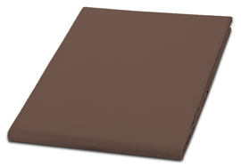 Prześcieradło z satyny bawełnianej Gold brązowe 220x210