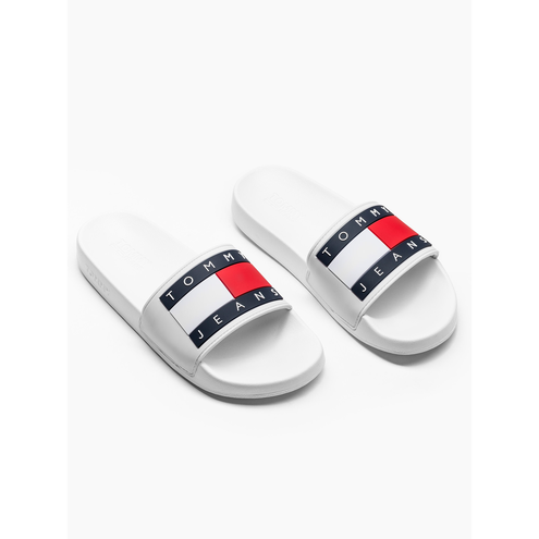 Tommy Jeans "Flag Pool Slide" White