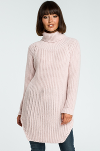 Długi sweter z golfem bk005