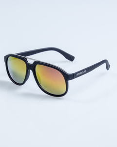 OKULARY ELEGANT BLACK RUBBER PINK MIRROR 668