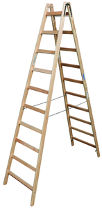 Drabina drewniana dwustronna KRAUSE ze szczeblami 2x10 - 4,05m