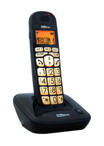 MaxCom MC6800 BB - czarny - bezprzewodowy telefon stacjonarny - DECT - czytelny - podświetlany - dostępne od ręki