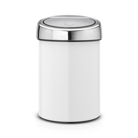 Kosz TOUCH BIN  3L White / Brilliant Steel