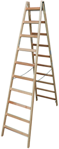 Drabina drewniana dwustronna KRAUSE ze szczeblami 2x12 - 4,55m
