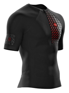 Compressport Trial Running Postural SS Top | CZARNA - męska koszulka do biegania TSTRV3-SS99