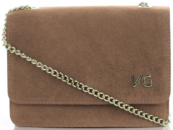 Vittoria Gotti Made in Italy Firmowe Torebki Skórzane Elegancka Listonoszka na łańcuszku Ziemiste (kolory)