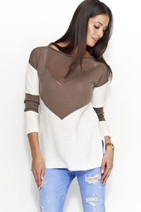 Sweter z ażurkowym przodem ns29