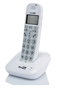 MaxCom MC6800 BB - biały - bezprzewodowy telefon stacjonarny - DECT - czytelny - podświetlany - dostępne od ręki