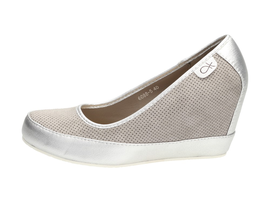 Szare czółenka damskie, koturny VICES 6088-5