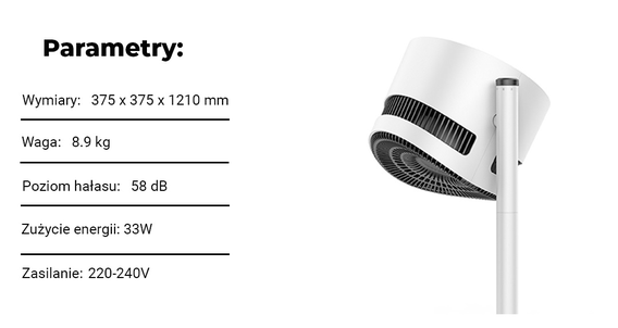 Boneco Air Shower F230 Duży Cyrkulator powietrza funkcja prysznica zimnego powietrza