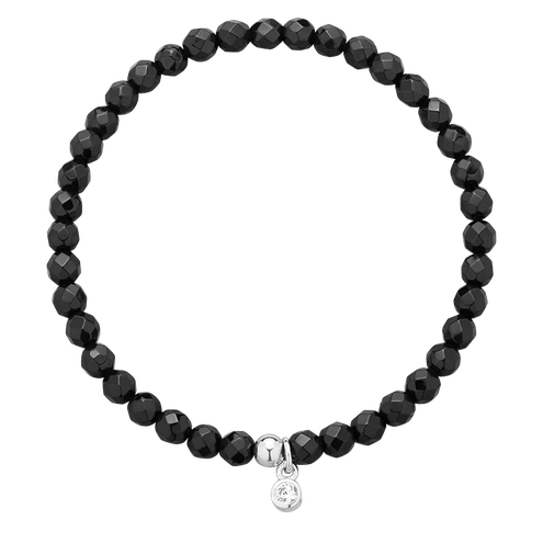 Bransoletka Full Moon Agat Black Silver