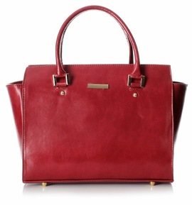 Modny Kufer Skórzany Genuine Leather made in italy Czerwony