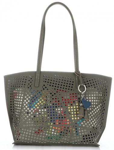 Ażurowe Torebki Damskie z kosmetyczką typu ShopperBag firmy David Jones Khaki (kolory)