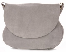 Torebki Skórzane Listonoszki Firmy Genuine Leather Jasno Szare