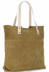 Torebki Skórzane Shopper Bag Włoskiej Marki VITTORIA GOTTI Zielone
