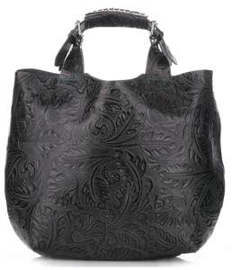Oryginalna Torebka Skórzana włoskiej marki Genuine Leather Butelkowa Zieleń (kolory)