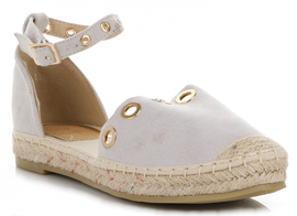 Modne Buty Damskie Espadryle ze zdobieniami renomowanej marki Lady Glory Szare (kolory)