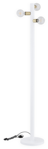 Foco lampa podłogowa 3 pł. / biały matowy + patyna