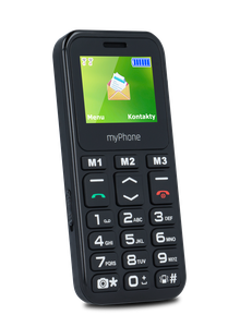 MyPhone Halo Mini2 - czarny - telefon dla seniora - baza ładująca - duże klawisze - SOS - dostępne od ręki