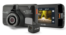 Mio MiVue 752 Dual - Tylna kamera: rozdzielczość nagrywania 1080p Full HD przy 30fps (klatek na sekundę) - WiFi - GPS - ostrzeżenie o fotoradarach - d
