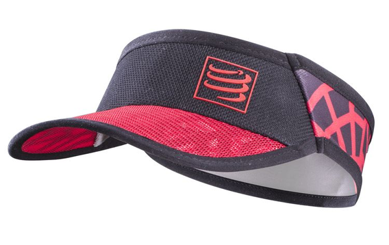 Compressport Spiderweb Ultralight Visor | BIAŁO-CZERWONY - ultralekki daszek sportowy