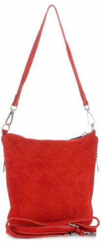 Torebki Skórzane Listonoszki firmy Genuine Leather Czerwone