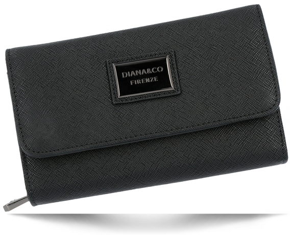 Uniwersalne Portfele Damskie firmy Diana&Co Czarny (kolory)