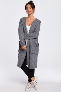 Sweter kardigan z warkoczem bk033
