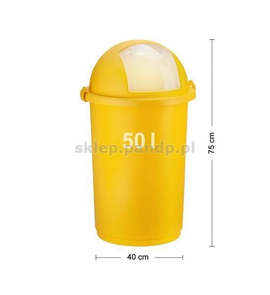 Kosz na śmieci 50L push 5055 żółty
