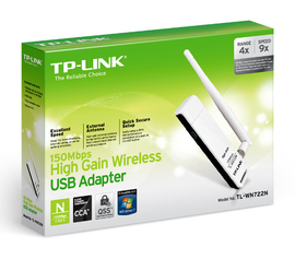 TP-Link TL-WN722N bezprzewodowa karta sieciowa USB dużego zasięgu - 150Mbps - dołączalna antena 4dBi - dostępne od ręki