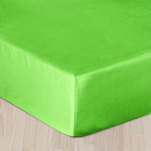 Prześcieradło z satyny bawełnianej z gumką limonkowe 200x200